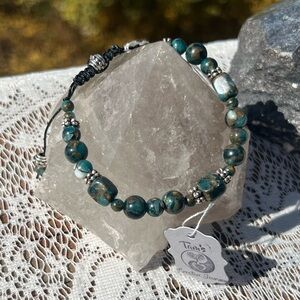 HM021 Impression Jasper Bracelet adjustable macrame closure